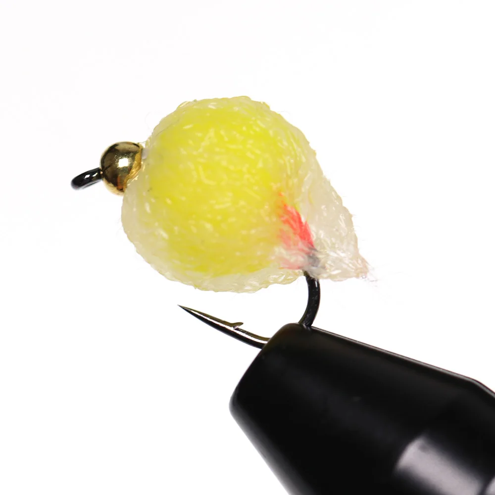 8/12 Stück Perlenkopf Glo Bug Lachseier-Fliegen, Lachsfischrogen-Nassfliegen, schnell sinkende Forellen- und Steelhead-Angelköder, künstliche Köder – Detail 5