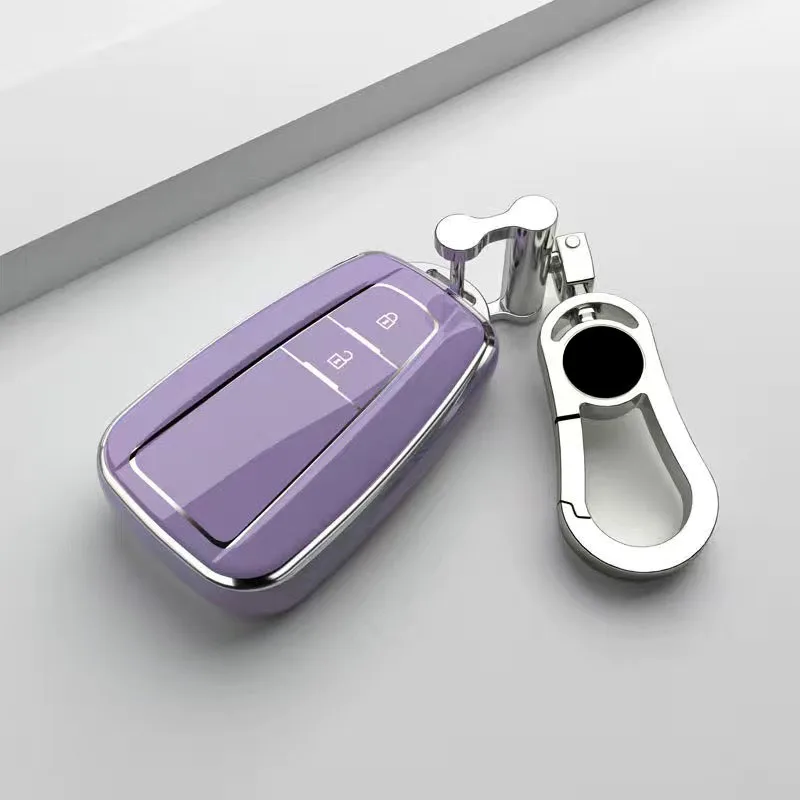 

Soft TPU Car Key Case Protector Key Shell Cover With Keychain For Toyota Prius Camry Corolla Crown C-HR RAV4 Prado Car Key Bag