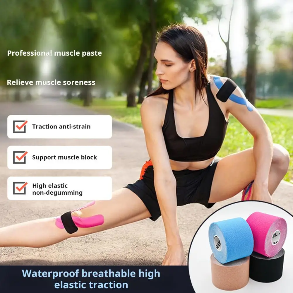 Sweat-resistant Muscle Tape Breathable Kinesiology Tape Muscle Support Wrap Waterproof Athletic Elastic Knee Taping for Muscle