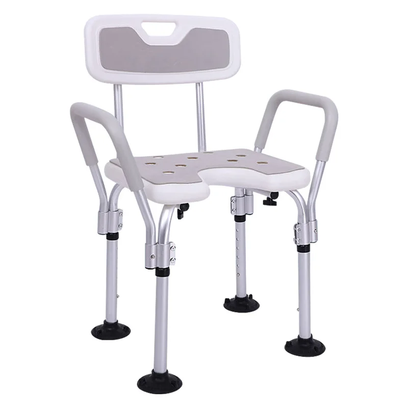Elderly Anti-Slip Shower Chair with Backrest, Stable Bath Stool for Paralysis & Pregnancy Safety