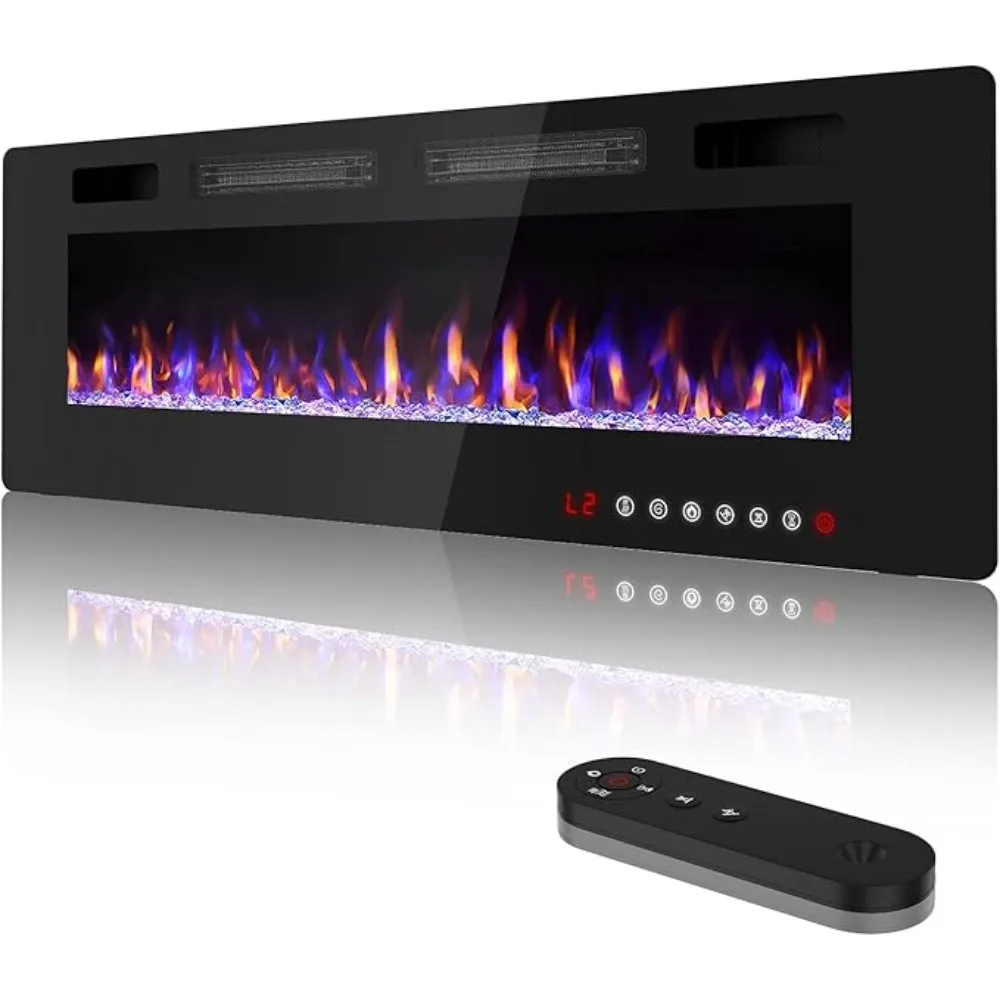 

60 Inch Electric Fireplace, Inserts and Wall Mounted with Remote Control & Touch Screen, Fireplace Heater