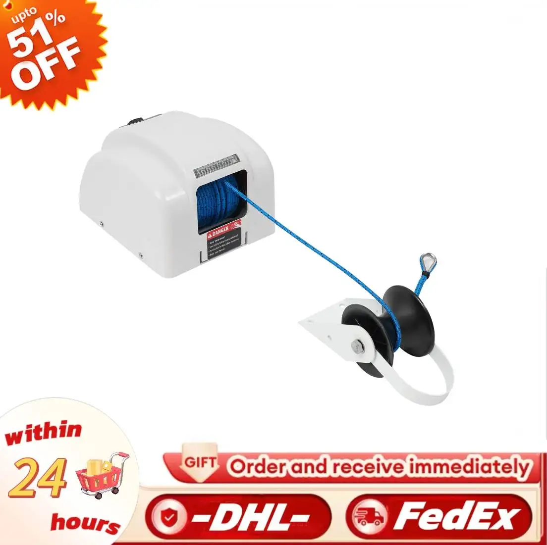 

Электрическая якорная лебедка для лодки 12 В с дистанционным беспроводным управлением, морская морская лебедка 45 фунтов