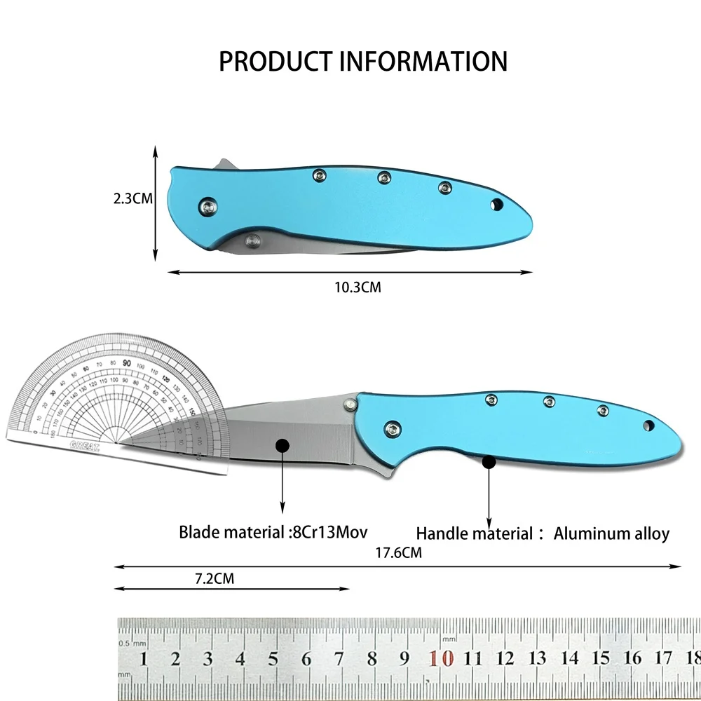 Outdoor Knife 1660 Folding Knife 8Cr13Mov Blade Aluminum Alloy Handle Pocketknife Survival Camping Hunting Cutting Tool