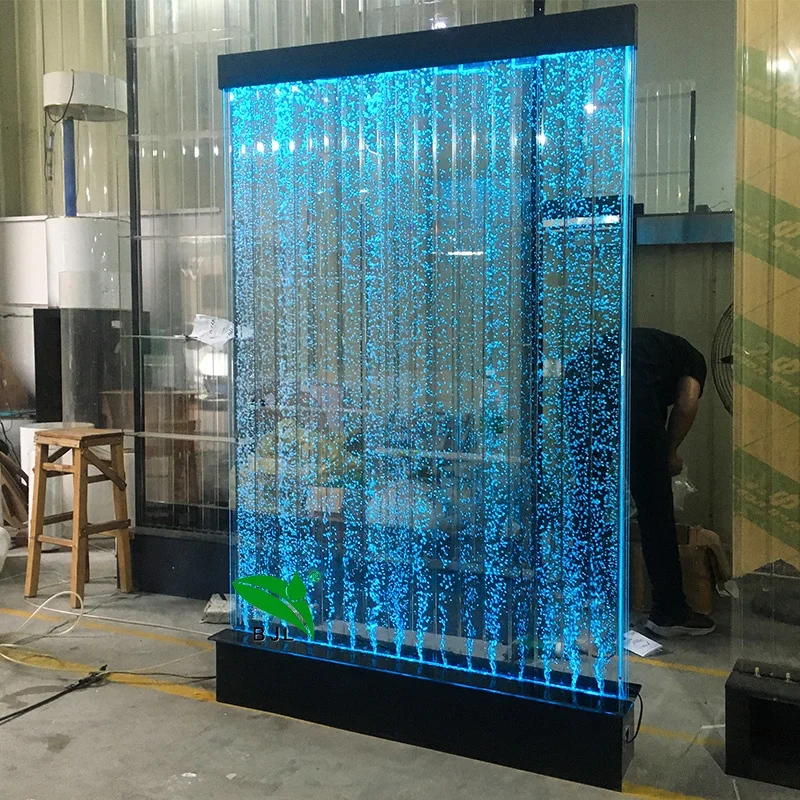 Customized.de cor wedding aquarium bubble panel wall led acrylic room division screen