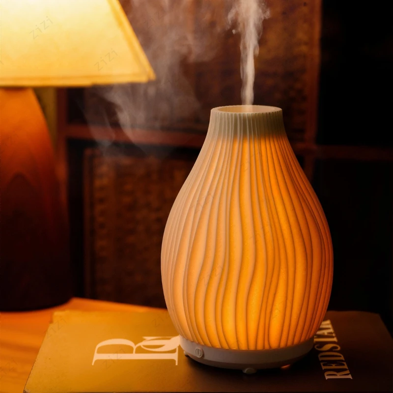 Essential Oil Diffuser Humidifier Combo - Handmade Ceramic Resin Nightlight Aromatherapy Machine