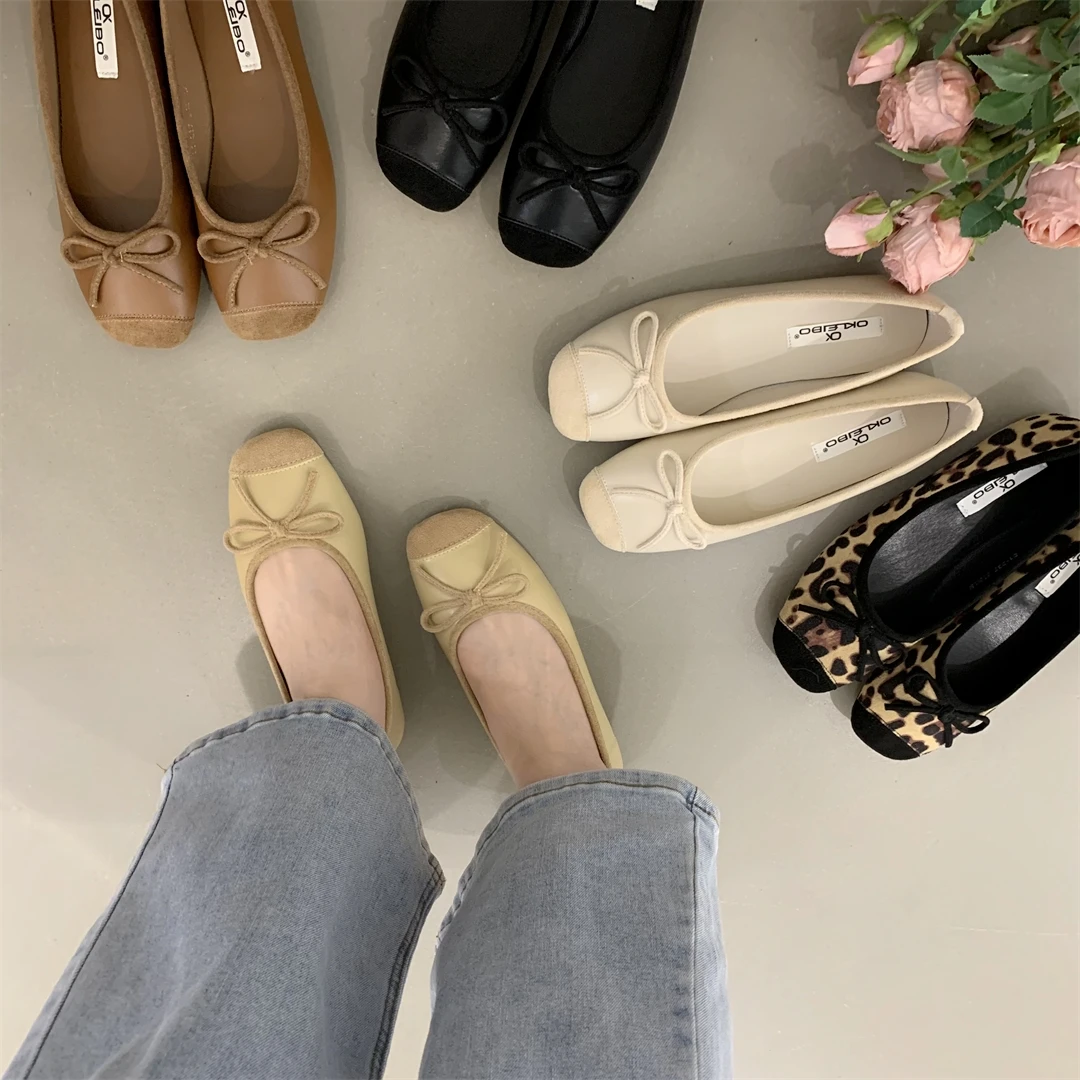 

Mary Jane Shoes Women 2025 New Square Toe Women Shoes Leather Leopard Print Formal Female Shoes