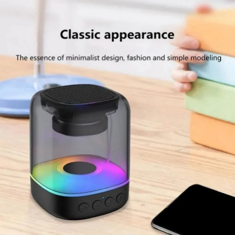 Haut-parleurs portables Bluetooth 5.0, lumière RGB, son HD, Mini haut-parleur de bureau sans fil, pour fête à domicile, vélo en plein air