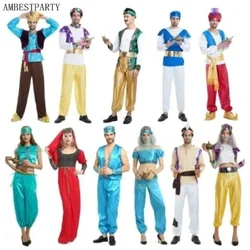 Lovers' clothing Aladdin Prince Princess Cosplay Costume Adults Halloween Performance Dress Aladin Family Clothes AMBESTPARTY