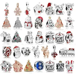 New Arrival Christmas Snowflake Santa Claus Bead Fit European Charm Bracelets Jewelry Making Accessories
