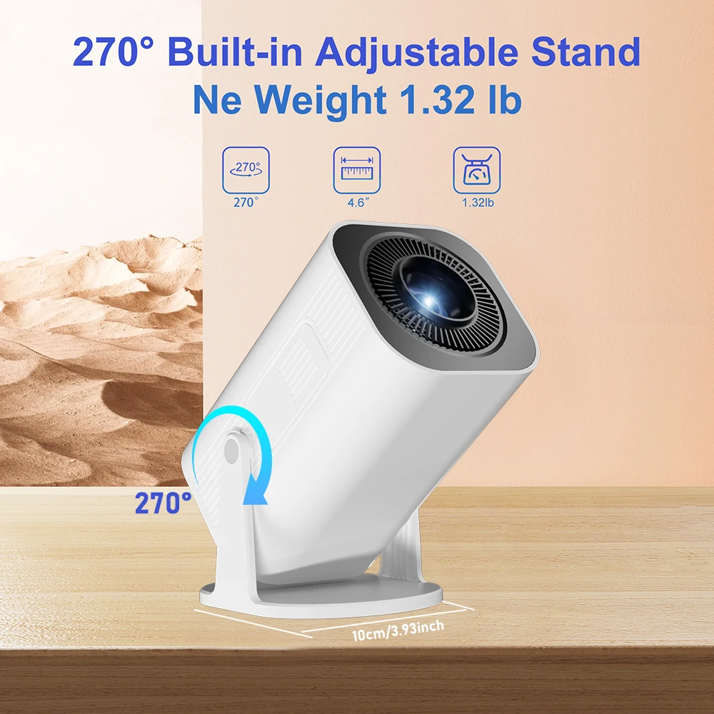 Salange Android 14 P330W Projector HD 1080P 4K Supported Allwinner H723 BT5.3 Smart TV Office Micro Portable Wifi6 Home Theater