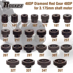 Rocket 48DP 3.175mm Hardened Metal Pinion Gear 13T-35T Gear Set for 1/10 1/12 1/14 RC Car F540 3650 3660 Brushless Brushed Motor