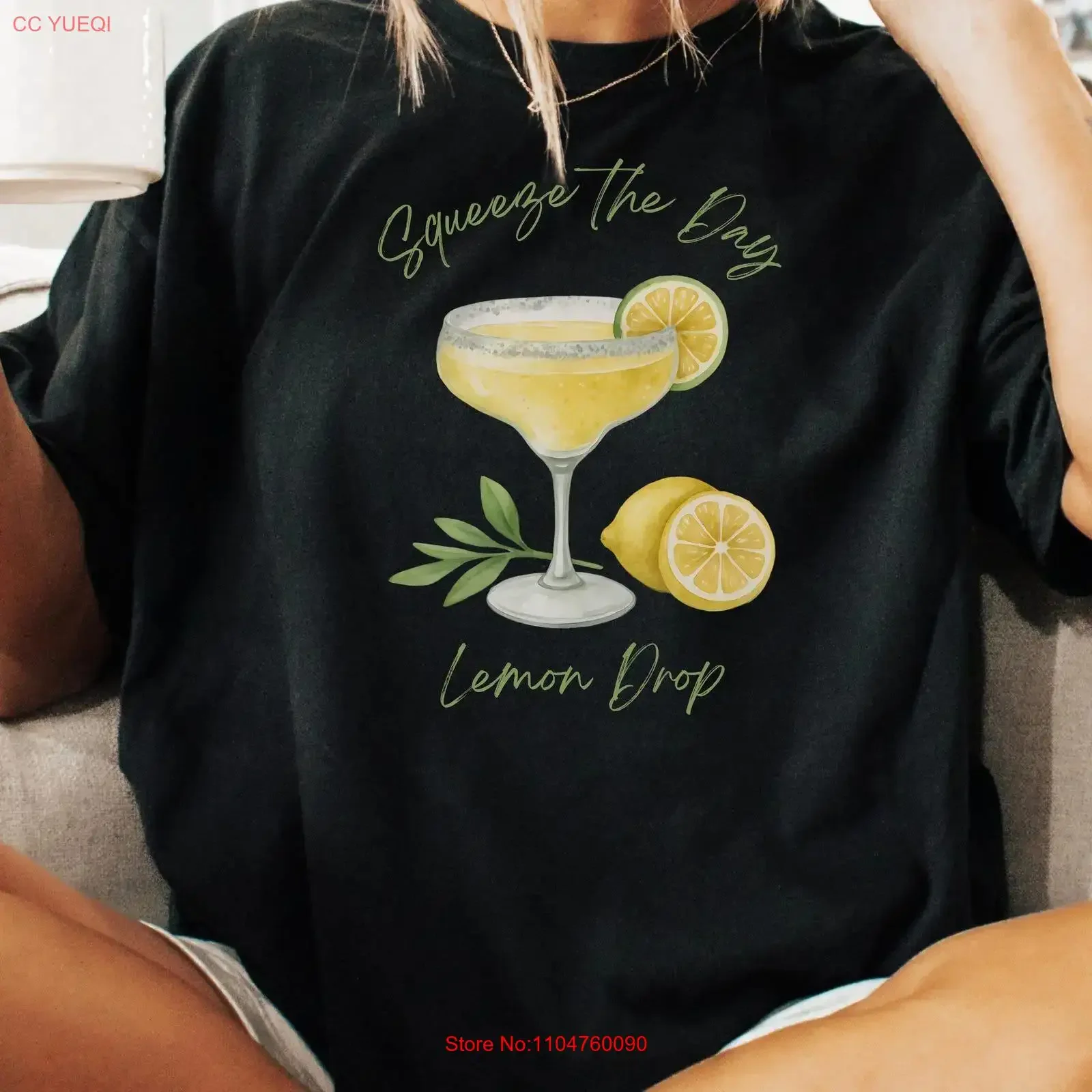 Squeeze The Day Lemon Drop T Shirt for Summer Cute Cocktail Lovers Beachwear Party Outfits Fun Casual Wear vintage Washed
