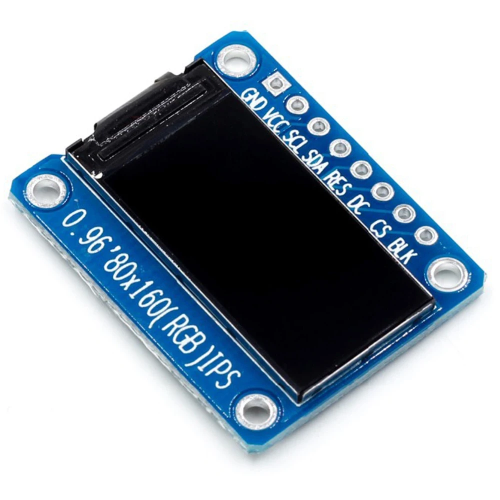 IPS RGB Display 0.96 Inch 7P SPI HD 65K Full Color LCD Module ST7735 Drive IC 80X160 (Not OLED)-Sunrise