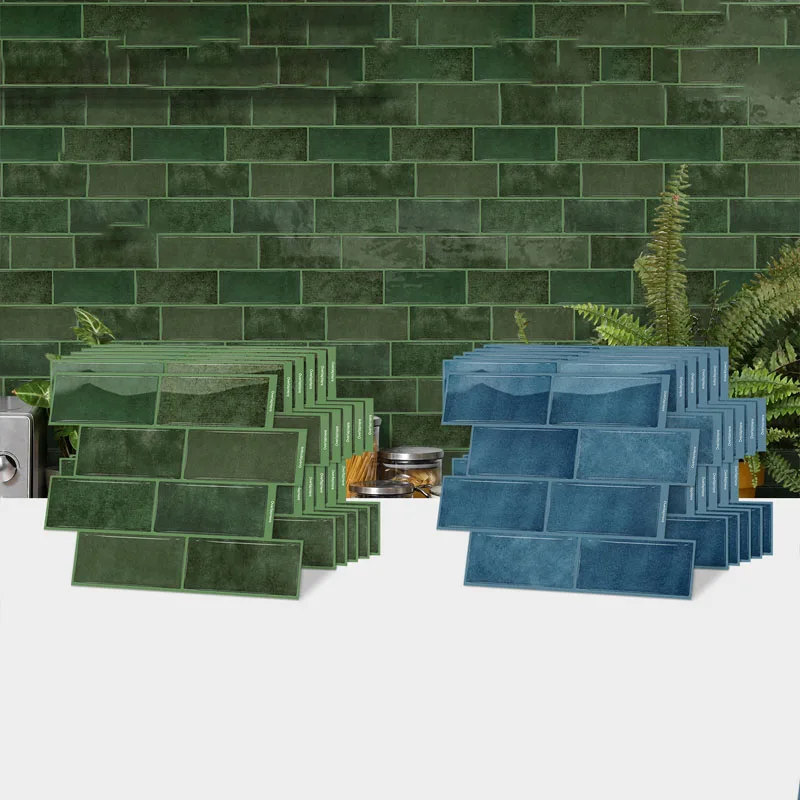 

3D Stereo Glue Wall Stickers Waterproof and High Temperature Resistant Kitchen and Bathroom Self-Adhesive Splicing Wallpaper DIY