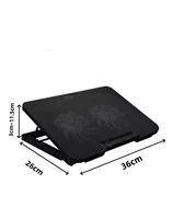 One Portable Notebook Laptop Cooling Pad with Heat Sink, Featuring Two Large Silent Fans, a Metal Panel, USB Power Supply, LED B - Image 6