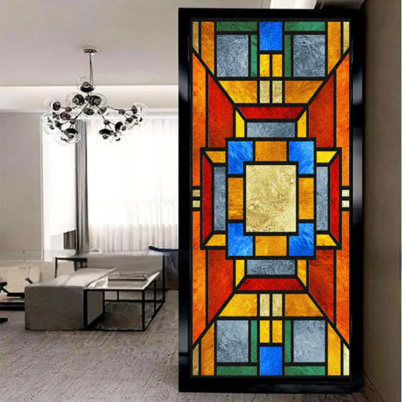 Color Church  Privacy Window Film Vinyl No Glue Static Cling Frosted Glass Decorative Window Sticker Window Film 12
