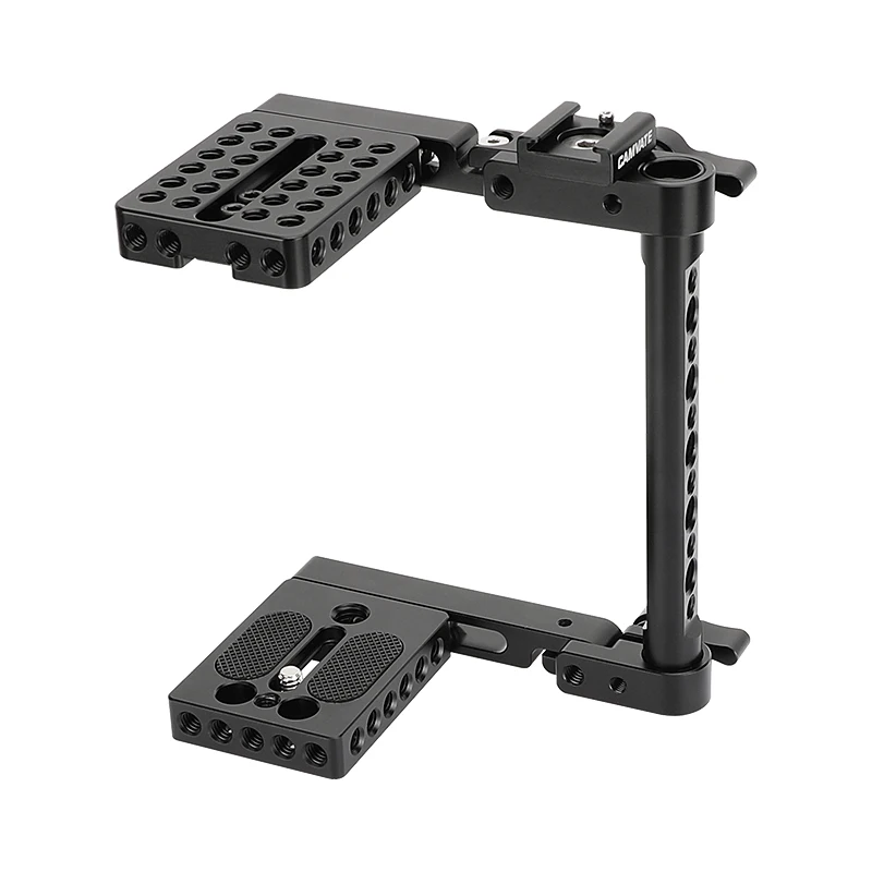 CAMVATE Foldable Camera Cage Rig C-Frame Cage With Cold Shoe Mount & Top/Bottom Plate For Canon, Nikon, Sony, Panasonic DSLRs