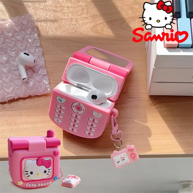 Flip Cover Hello Kitty Cover per cuffie Cartoon Mirror Airpods1 3Rd Bluetooth Wireless Pro Fashion Protect Case regalo di compleanno