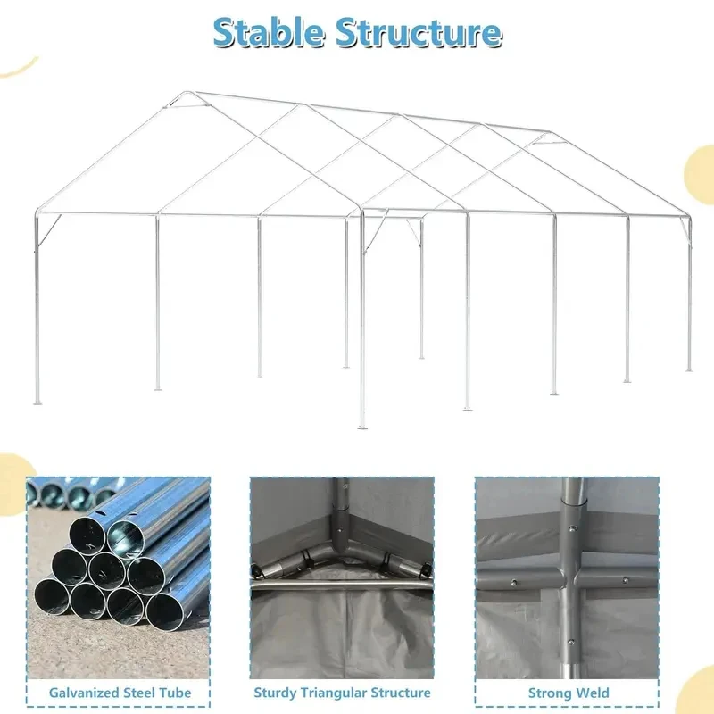Factory Sale Hot Selling 'X'X' Heavy With Roll-Up Sidewall And Ventilated, Portle Outdoor Garage Car, Ized