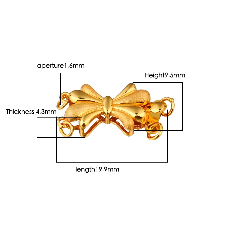 S925 Sterling silver bow insert buckle Bracelet necklace Link buckle Handmade jewelry diy accessory material