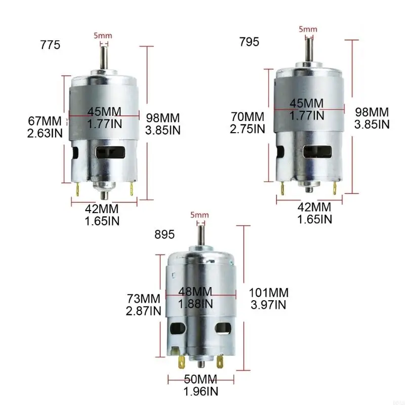 D0AB 895/795/755 Большой двигатель крутящего момента 12 В 6000 об/мин 24 В 12000 об/мин