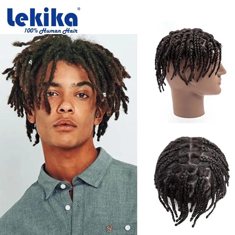 

Twist Braids Toupee Full Inject Poly Men's Wig Invisible Male Hair Prosthesis Undectable 100% Human Hair Wigs 6'' Hair System