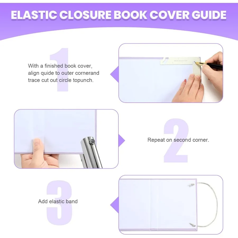 5in1 دليل غلاف الكتاب ومجموعة التثبيت أداة DIY لصنع الأغطية Jourls Aums المخططين التقويمات الأبيض 1