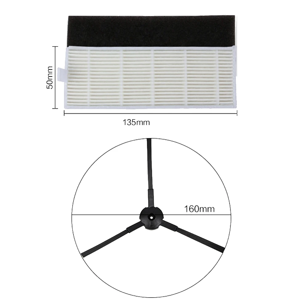 Robot Vacuum Cleaner Parts for ILIFE A4 T4 X432 X430 Main Brush HEPA Filter Sponge Side Brushes for ILIFE A4