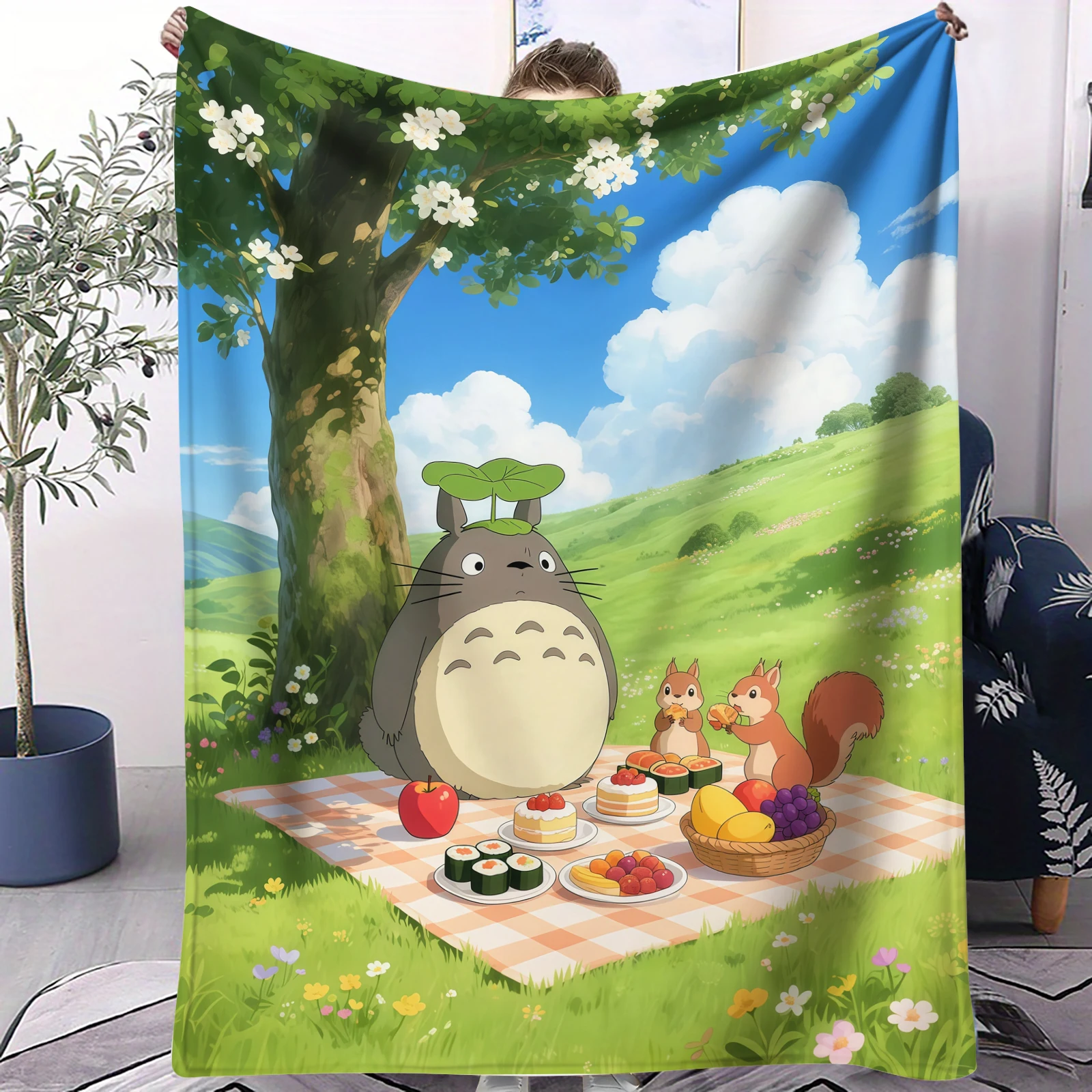 

Bestseller My Neighbor Totoro Blanket All Season Soft Plush Comfortable For Bed Bedroom Dorm Sofa Lunch Camping Kids Anime Gift