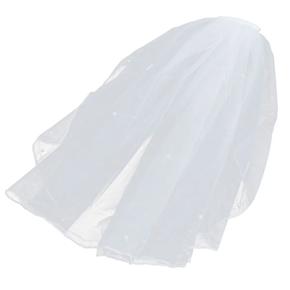 

Короткая свадебная фата с жемчужной отделкой, простая элегантная фата из тюля для невесты, для свадебной церемонии, помолвки, фотосессии