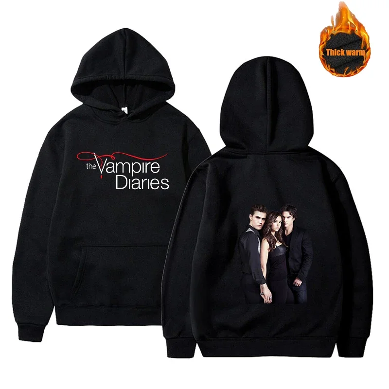 The Vampire Diaries Harajuku Printed Hoodies Cool Logo Casual Pullover Streetwear Fashion Long Sleeve Sweatshirt Men's clothing