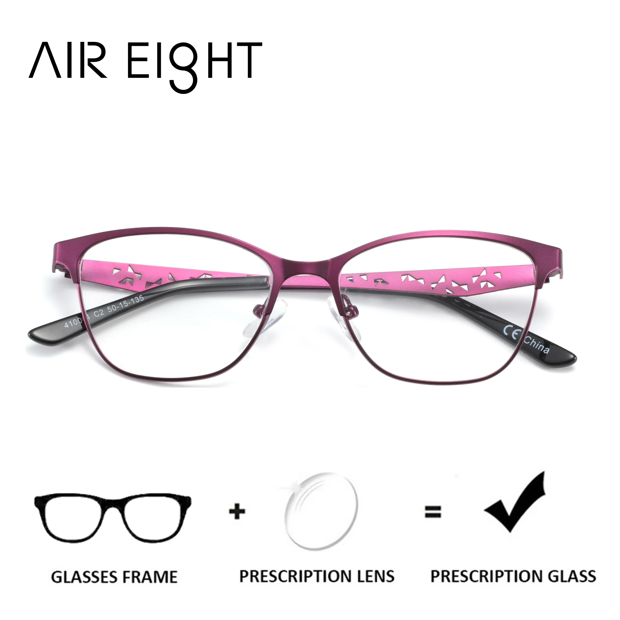 

AIR EIGHT Fashion Metal Butterfly Prescription Glasses For Women Progressive/Myopia Optical Eyeglasses Photochromic Eyewear