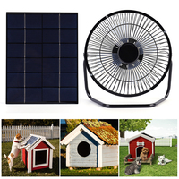 7W 6V Portable Solar Panel with 8in USB Exhaust Fan Generator Outdoor Camping Solar Panels Fan for Home Office Travel Pet House