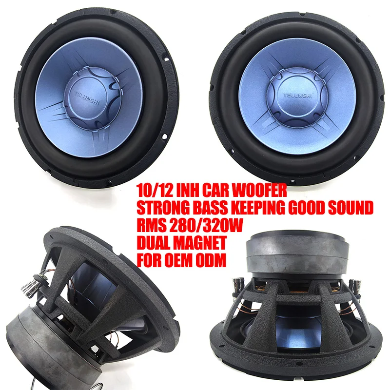 Factory Wholesale Strong Bass Quality Car Subwoofer Speakers RMS 280W 4 Ohms DVC 10 Inch Car Woofers Bass Audio Sound Horn