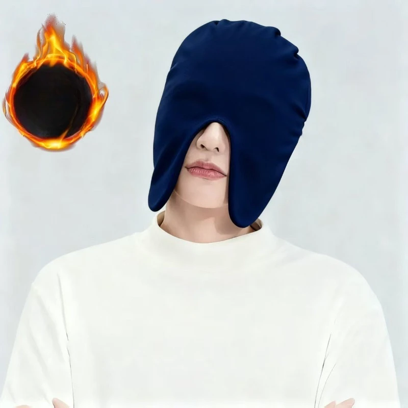 قبعة نوم مخملية حرارية مزدوجة الجوانب للشتاء مقاومة للرياح تحجب الضوء قبعة نوم دافئة لتخفيف الصداع للجنسين أغطية رأس ليلية