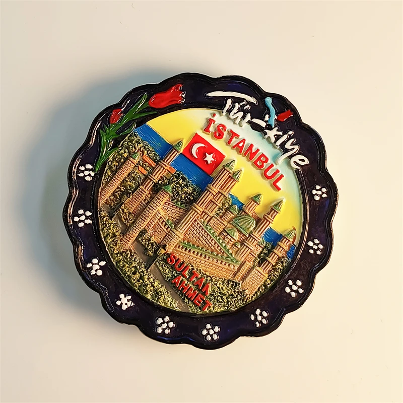 Turkey，Isatambur，scenery，Garden Plate，3D Stereoscopic，Tourism souvenirs，Resin painting，Decoration home，Refrigerator magnets