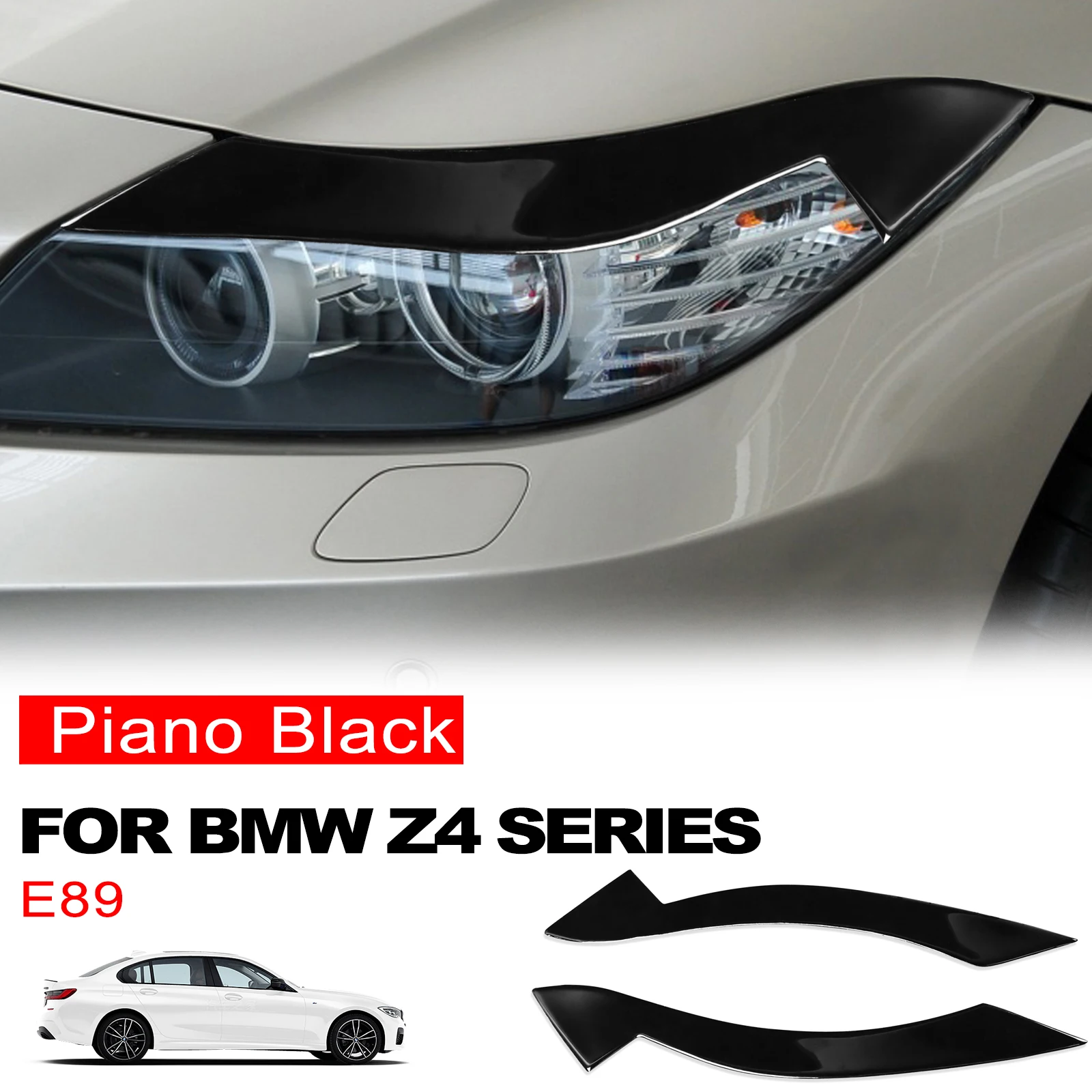 

Headlight Eyebrow Cover Light Decoration For BMW Z4 E89 2009 2010 2011 2012 2013 2014 2015 Piano Black Car Accessories Sticker