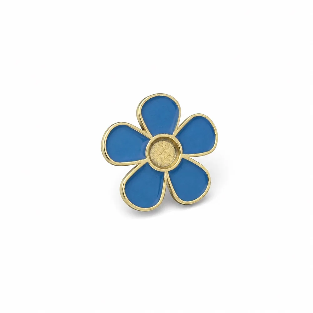 12mm Forget Me Not Soft Enamel Masonic Lapel Pin Gold Metal Masonic Brooch Badge Elegant Fashion Suit Jacket Accessories Gifts