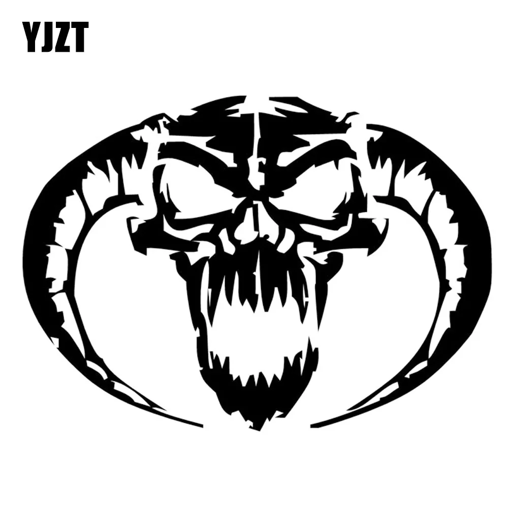 YJZT Demon Skull Personalized Car Stickers Stylish Motorcycle Vinyl Decals Black/Silver C7-1170