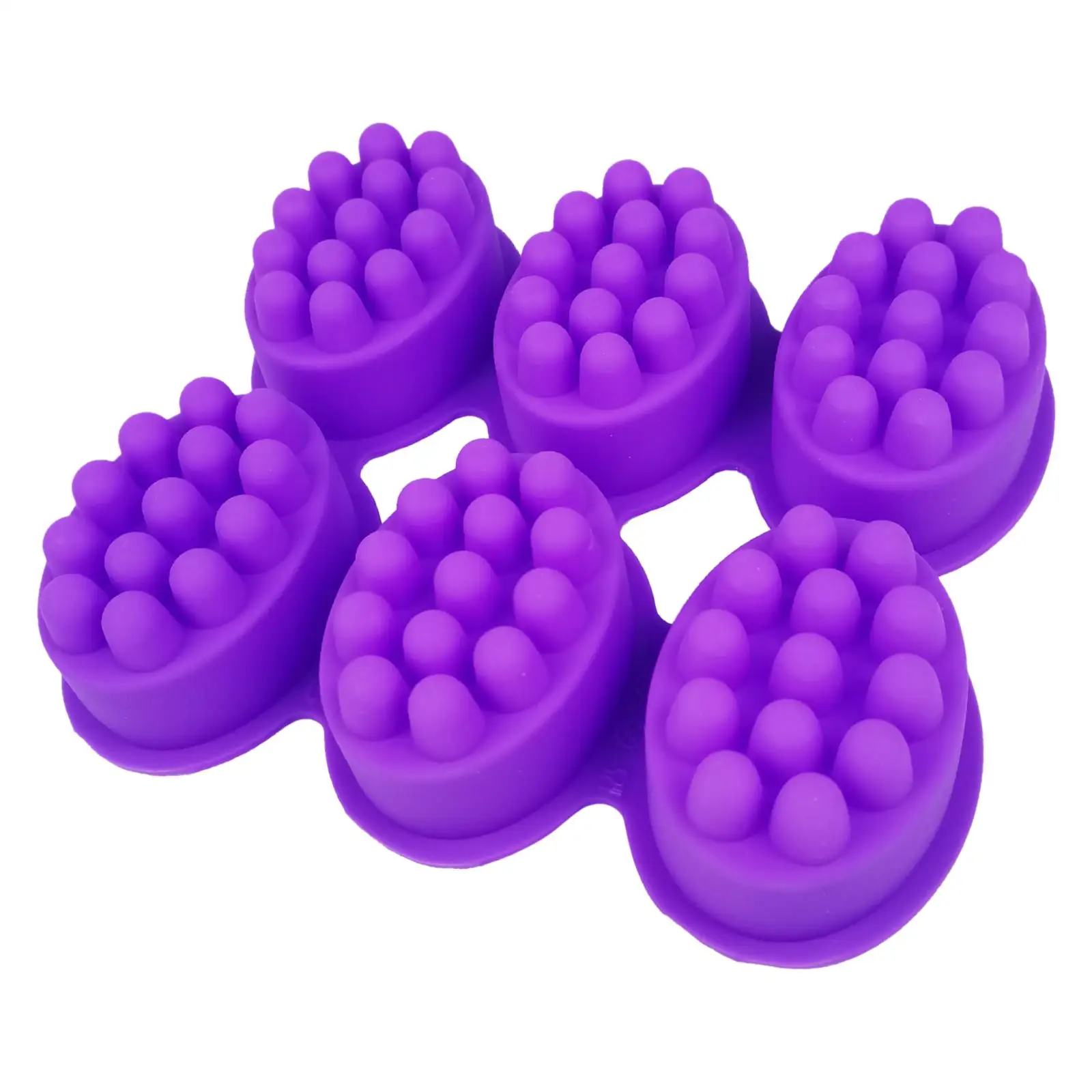 Massage Molds 6 Cavity Silicone Oval Massage Bar Soap Molds Silicone Molds for Soap Chocolate Candy Candle Making