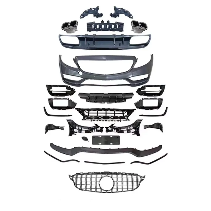 2015-21Y W205 C Class 4 Doors to 2024Y W206 C63 Car Auto Body Conversion Kits Part Accessories Bumpers for W205