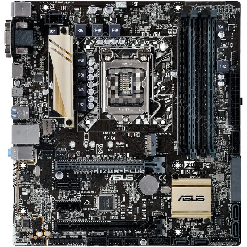 

FOR ASUS H170M-Plus Motherboard Supports I5 6600K 32GB DDR4 1151PIN VGA+DVI+HDMI