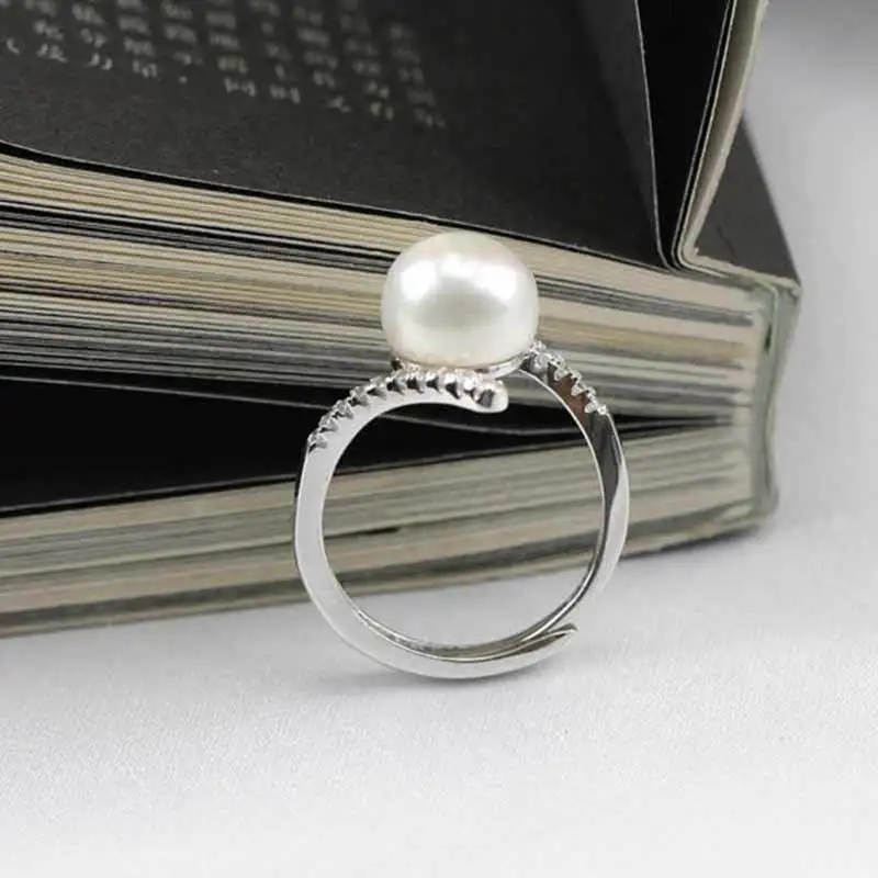 Huitan Romantic Simulated Pearl Rings For Women Luxury Wedding Anniversary Accessories Engagement Rings For Female Wholesale