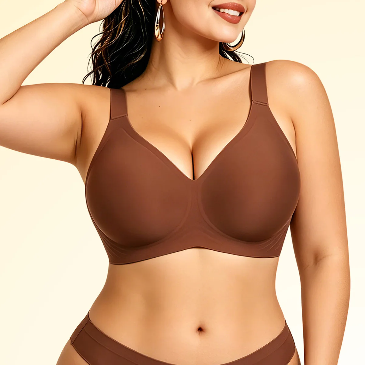 Women's Seamless Soft Support Wire-Free Bra Thin Molded Cup Comfortable Seamless Bra Solid Color Everyday Bra Underwear
