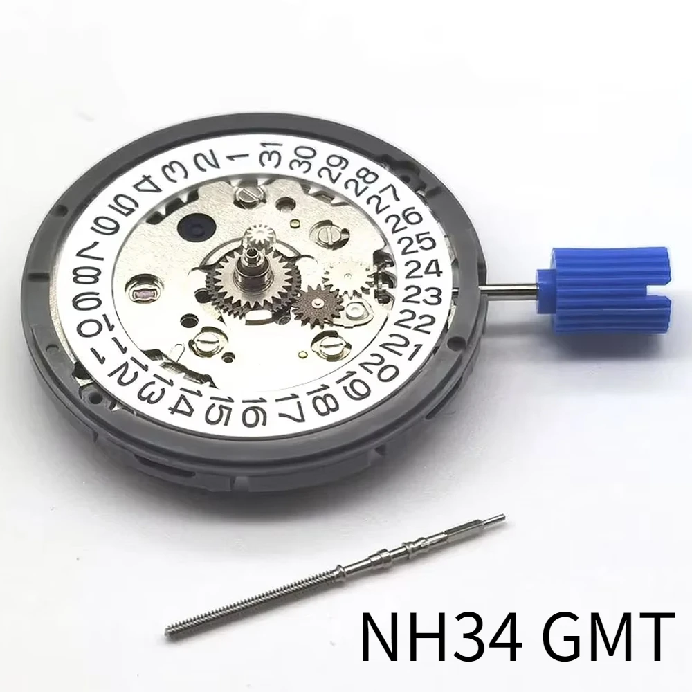 New Original Japan 24 jewels NH34A NH34 4R34 4 Hands GMT Date Automatic Mechanical Movement High Accuracy Winding