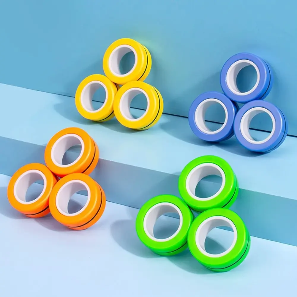 Funny Fidget Spinner Magnetic Ring Unzip Toy Anti Stress Figet Toys Hotwhells Stress Reliever Toys Magic Ring Decompression Toys