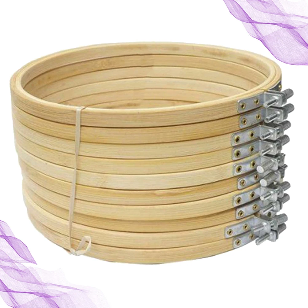 

12 Pcs Cross Stitch Lover DIY Bamboo Ring Stitching Embroidery Circle Wooden Hoop