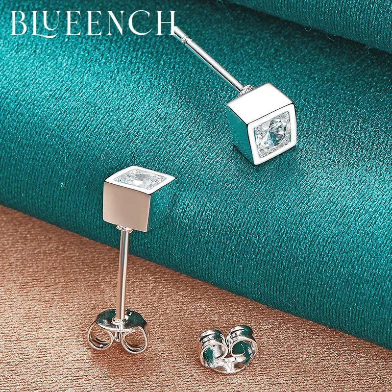 

Blueench 925 Sterling Silver Zircon Square Stud Earrings Earrings for Women Proposal Wedding Fashion Jewelry