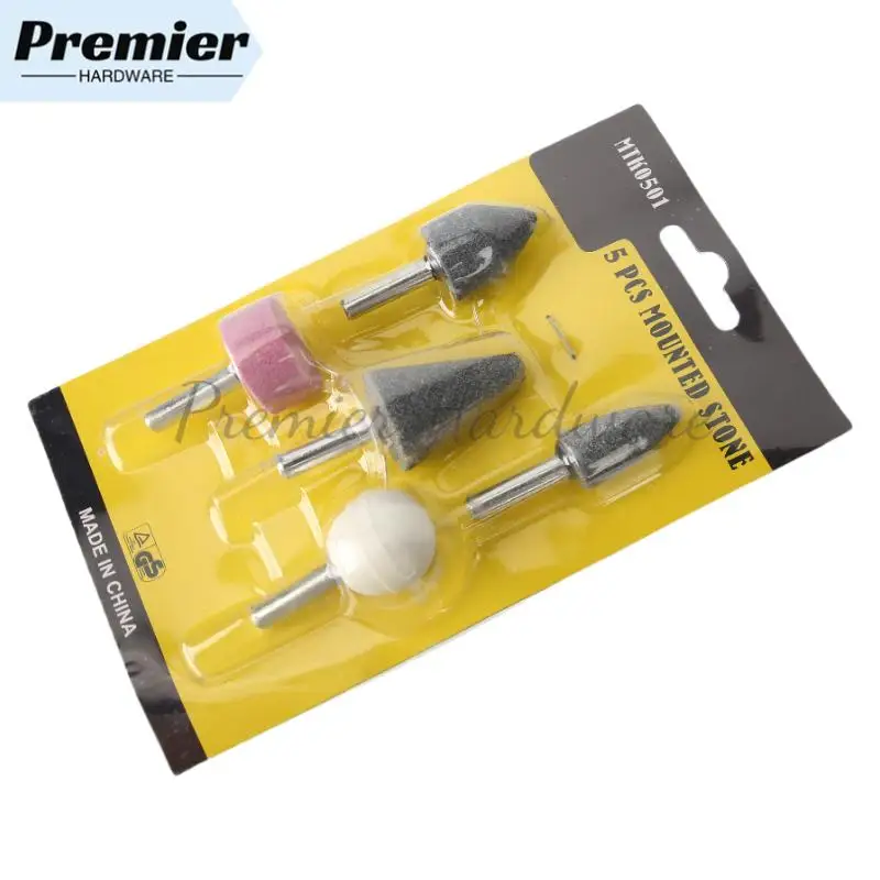 5 Stücke Dental Montiert Steine Schleifmaschinen Kies Bohrer Grün Rosa ​ Weißer Stein zum Konturieren und Formen von Porzellan-Metallschaft