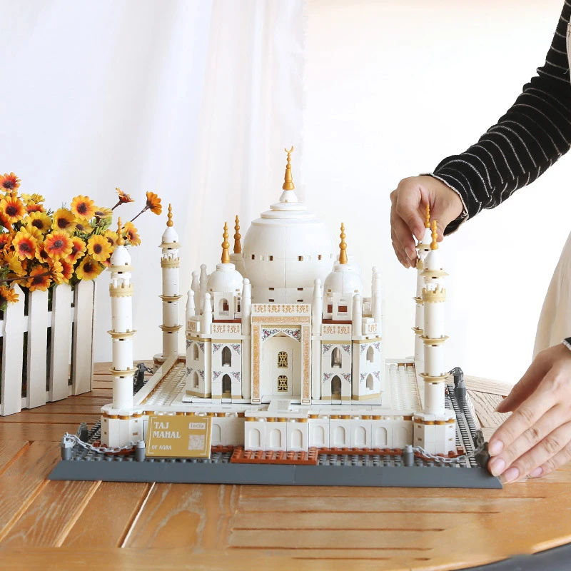 WG5211 World Famous Architecture Taj Mahal Model Assembly Building Blocks Desktop Decoration Collection Toy Girls Surprise Gifts